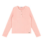 Blusinha Manga Longa Canelada Botão Nina Go - Feminina