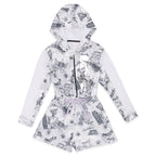 Macaquinho com Capuz e Zíper Estampado Menina Anjo - Feminino