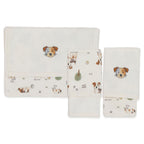 Kit de 2 Toalhas de Boca Suedine com Forro Atoalhado Masculino - Cachorrinho