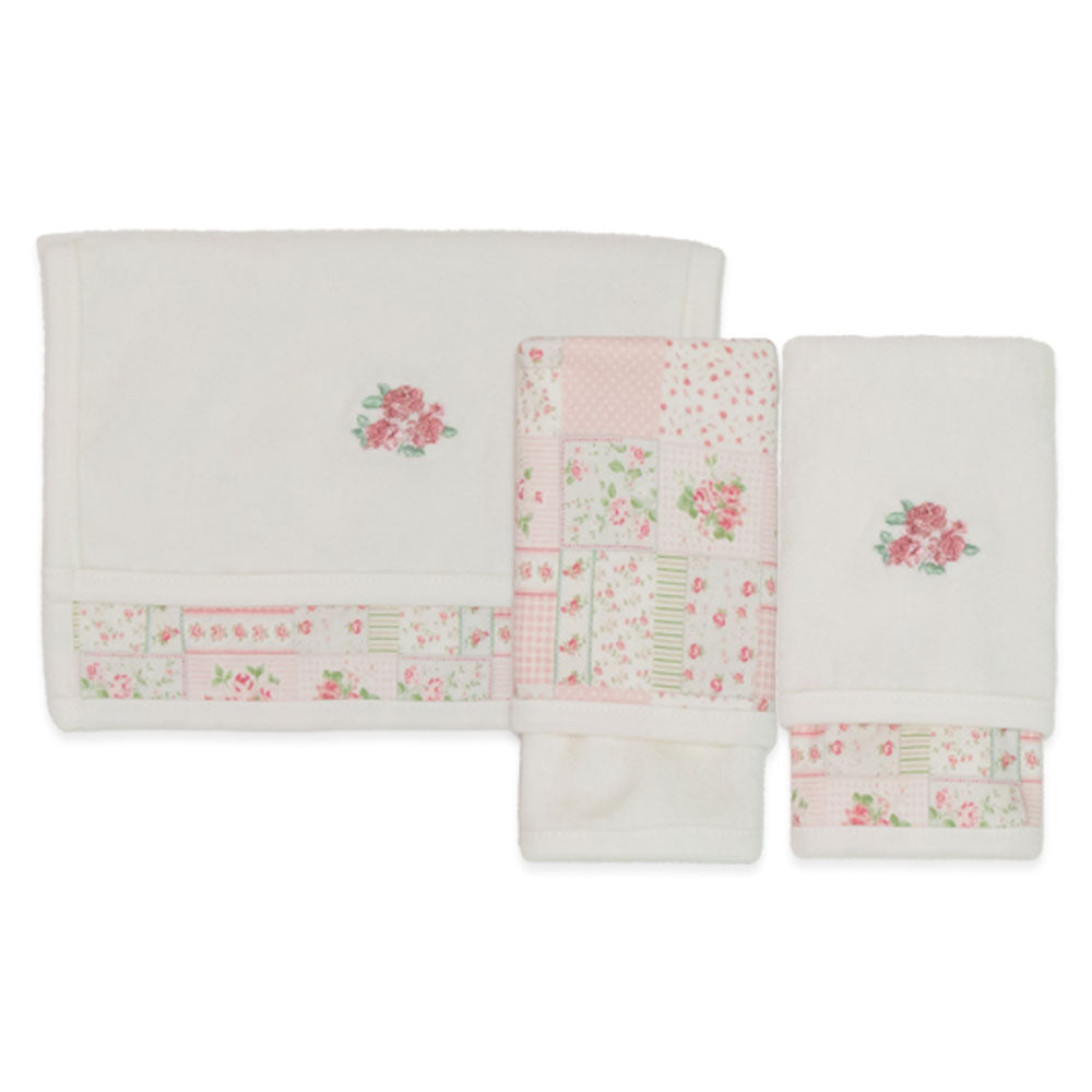 Kit de 2 Toalhas de Boca Suedine com Forro Atoalhado Feminino - Patchwork