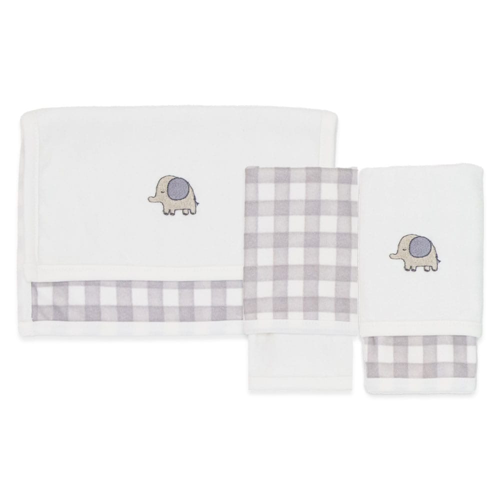 Kit de 2 Toalhas de Boca Elefantinho Suedine com Forro Atoalhado Masculino - Roar