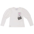 Blusinha Manga Longa Textura com Aplique Menina Anjo - Feminina
