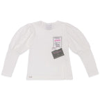 Blusinha Manga Longa Textura com Aplique Menina Anjo - Feminina