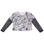 Blusinha Manga Longa Estampada Manga em Tule Menina Anjo - Feminina