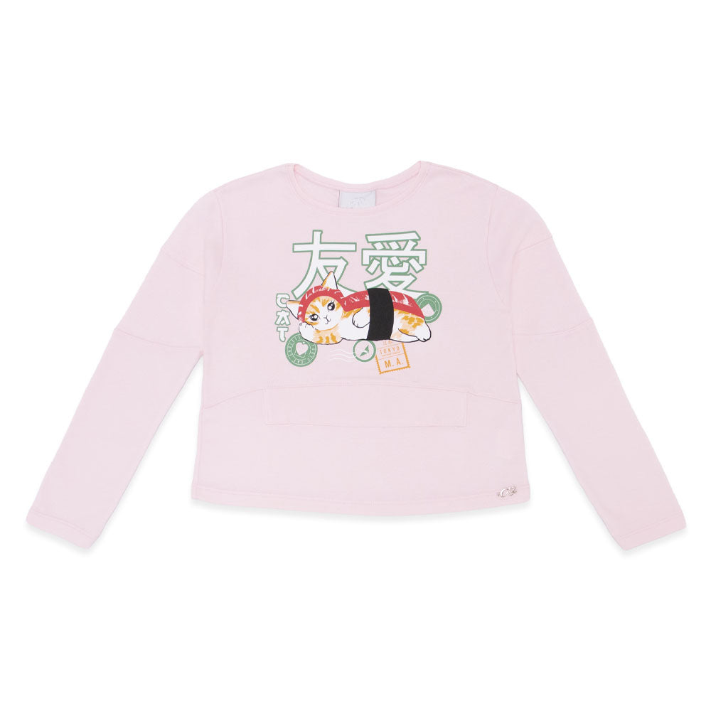 Blusinha Manga Longa Estampada Tokyo Menina Anjo - Feminina