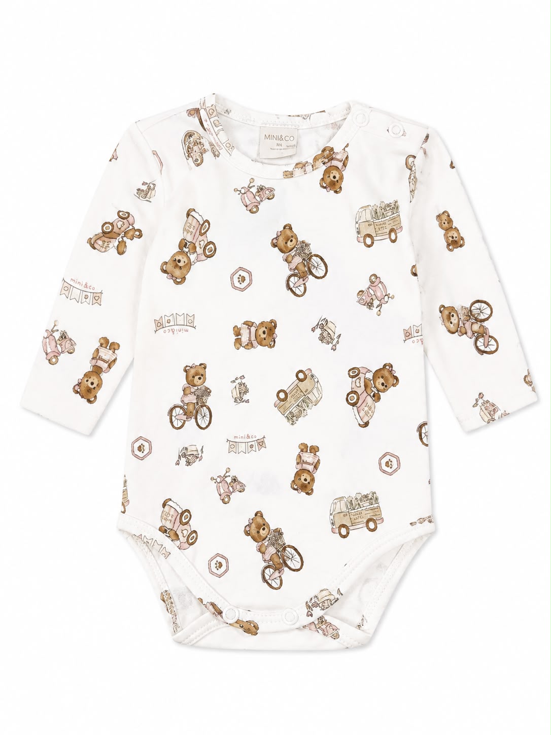 Body Manga Longa Avulso Feminino Mini & Co - Ursinhas