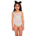 Maiô Mormaii Em Tie Dye Com Babados Na Alça Feminino - Rosa/Amarelo/Azul