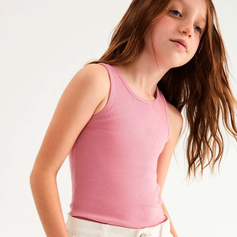 Regata Em Ribana Hering Kids Feminina - Rosa
