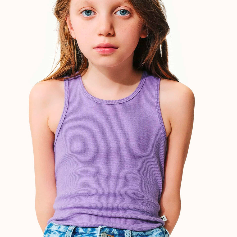 Regata Hering Infantil Em Ribana Canelada Feminina - Roxo