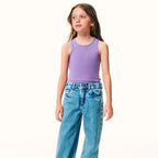 Regata Hering Infantil Em Ribana Canelada Feminina - Roxo
