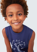 Camiseta Regata Estampada Azul Coqueiro Hering - Masculina