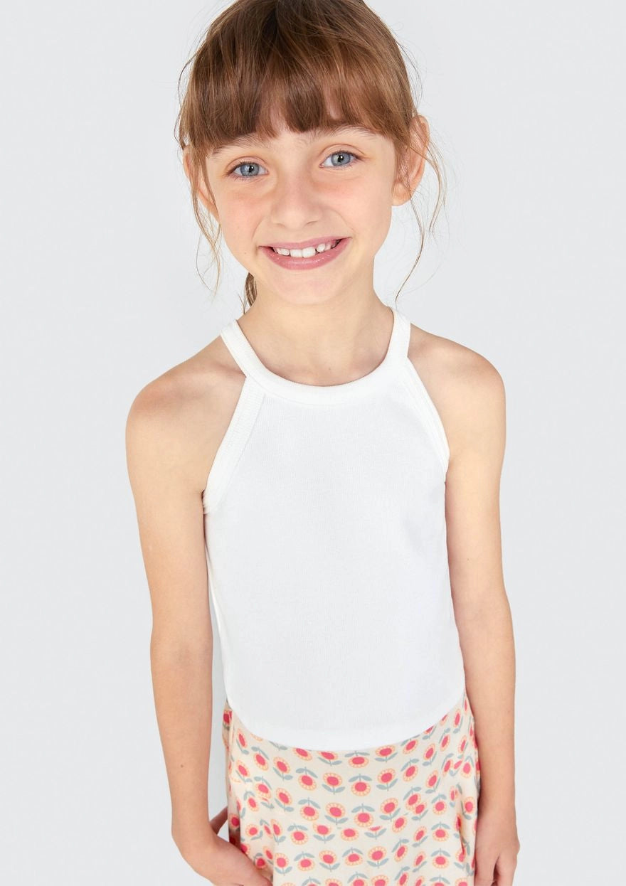 Regata Cropped Canelada Branca Hering Infantil - Feminina