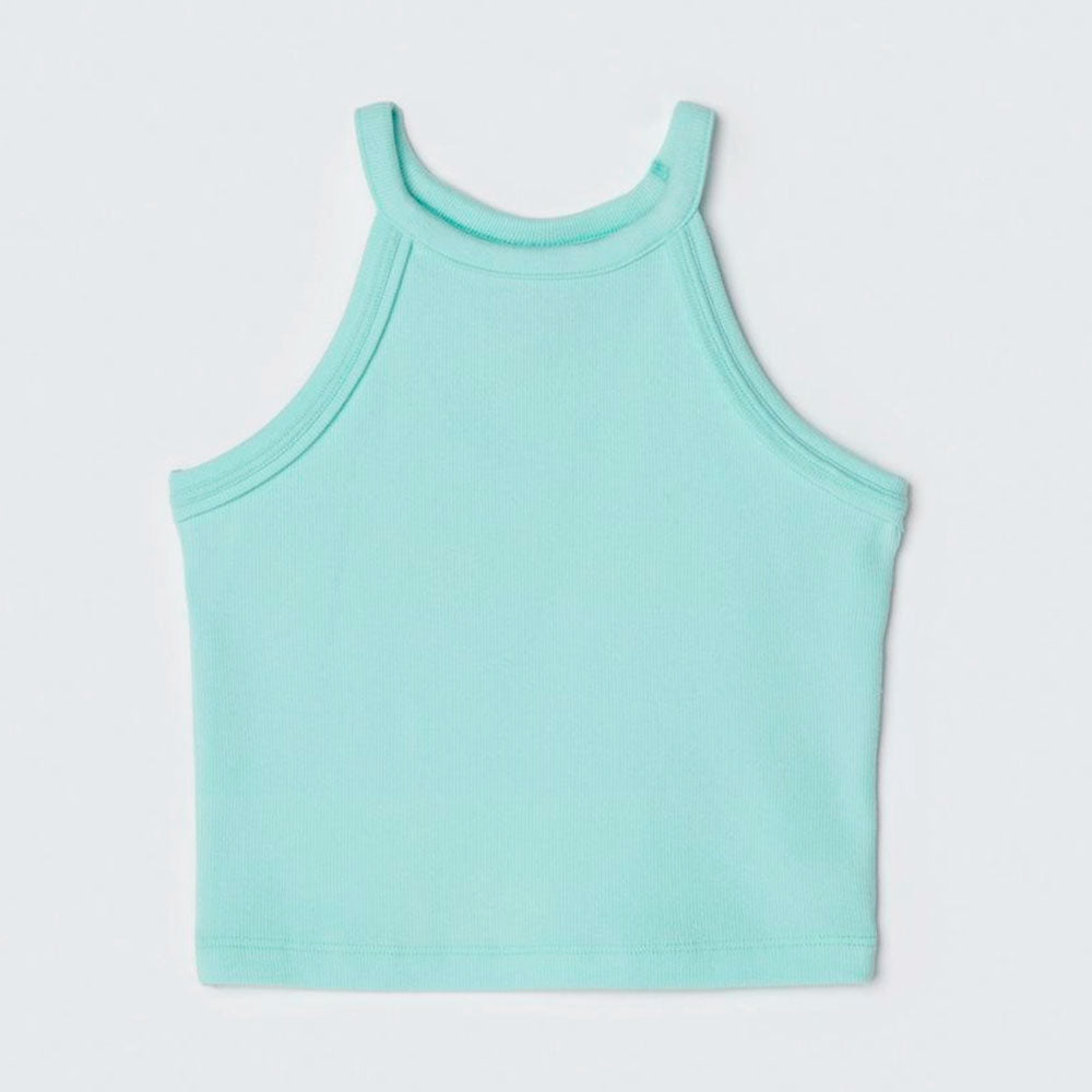Regata Cropped Alcinha Canelada Verde Hering Infantil - Feminina
