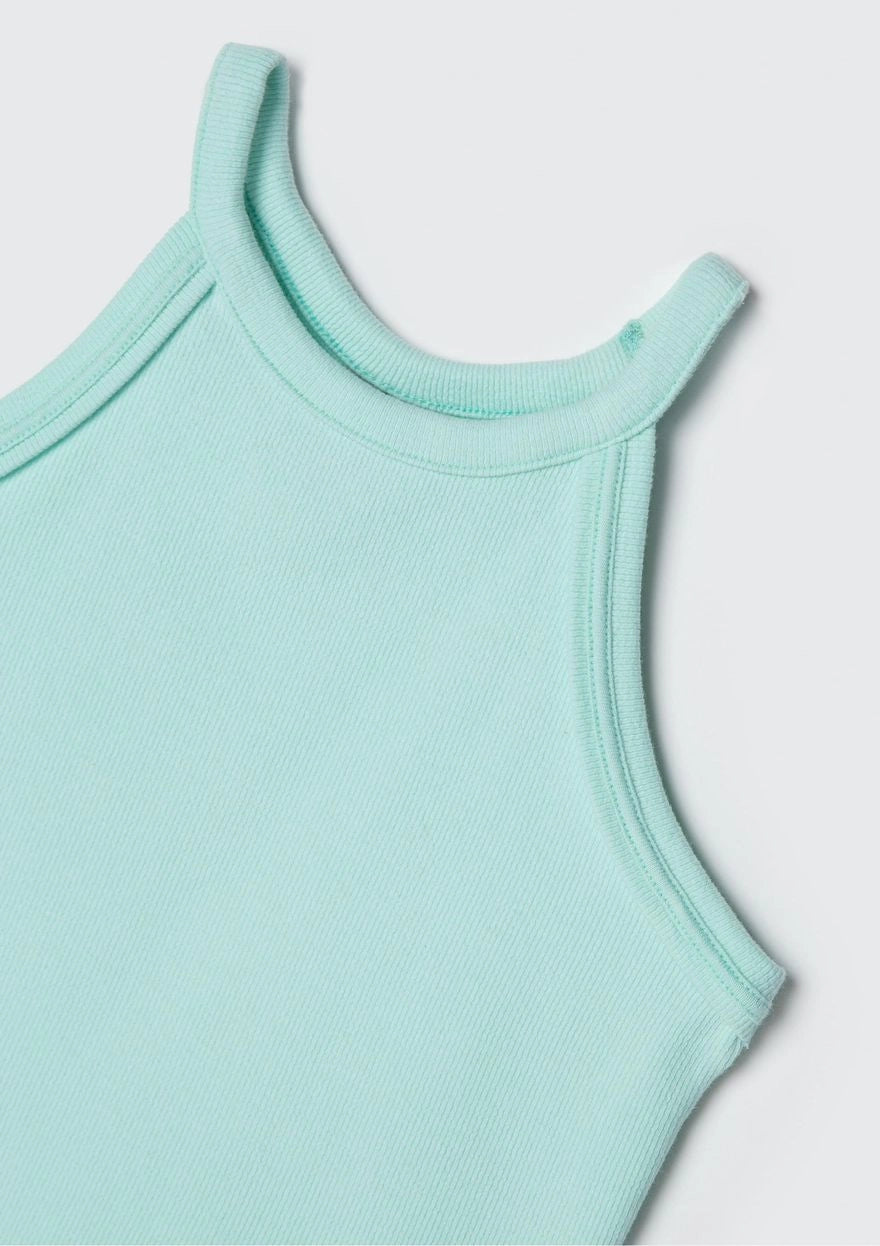 Regata Cropped Alcinha Canelada Verde Hering Infantil - Feminina