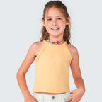 Regata Cropped Básica Amarelo Hering - Feminino