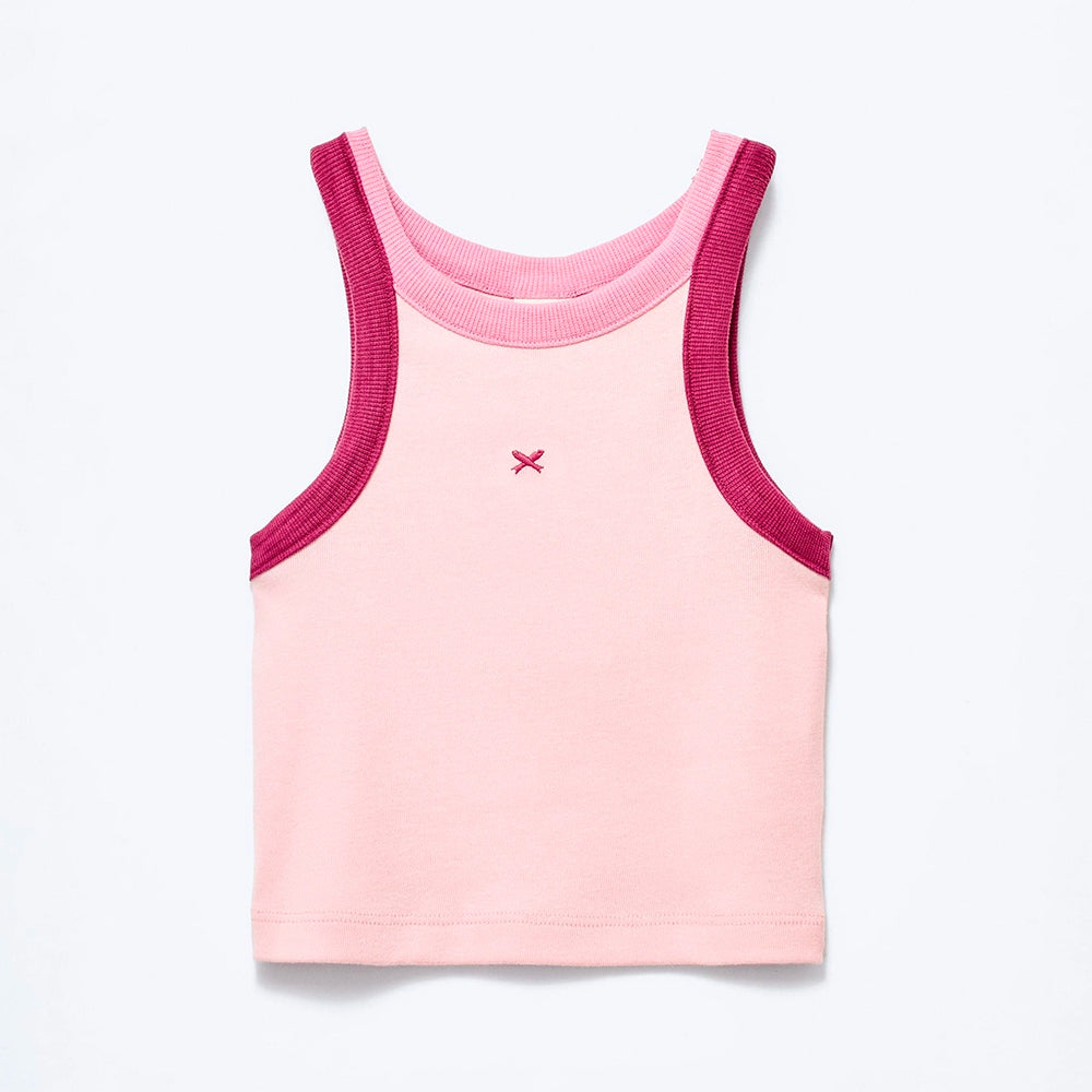 Regata Cropped Hering Infantil Em Ribana Feminina - Rosa
