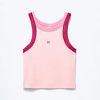 Regata Cropped Hering Infantil Em Ribana Feminina - Rosa