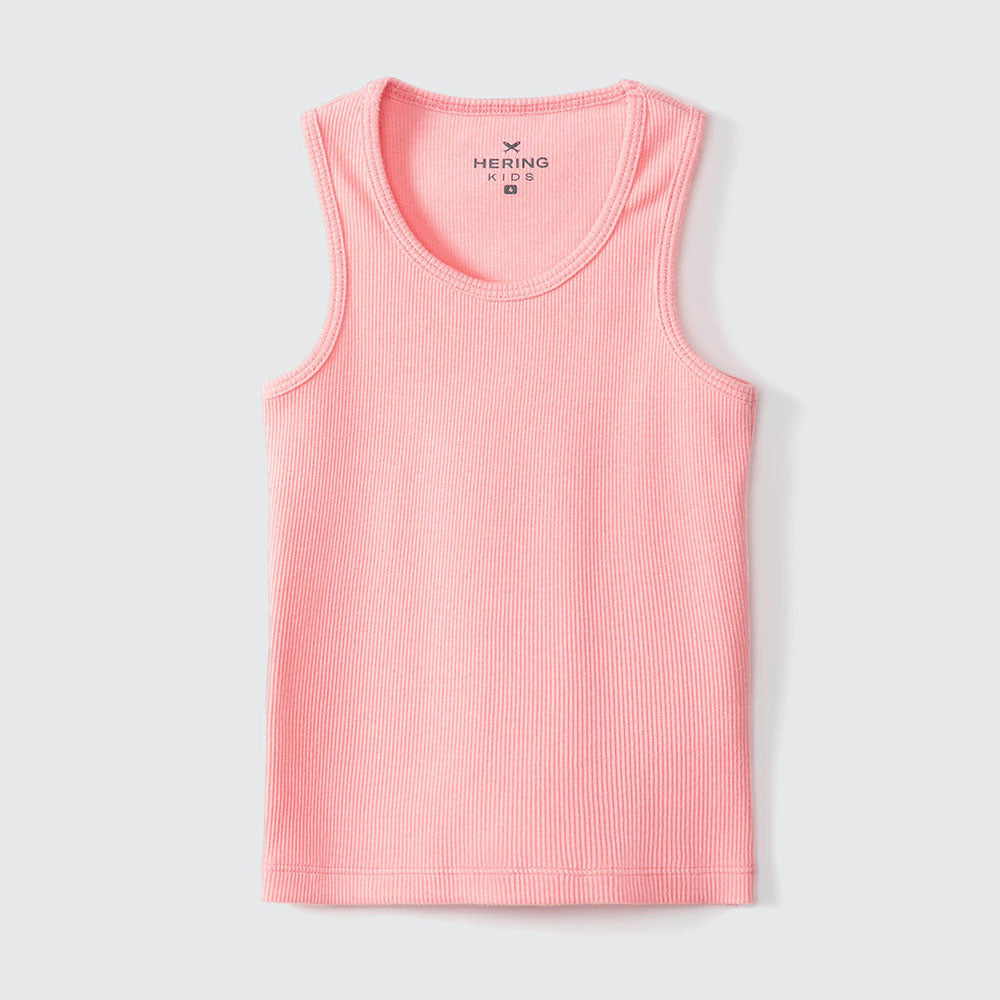 Camiseta Regata Básica Canelada Rosa Hering Infantil - Feminina