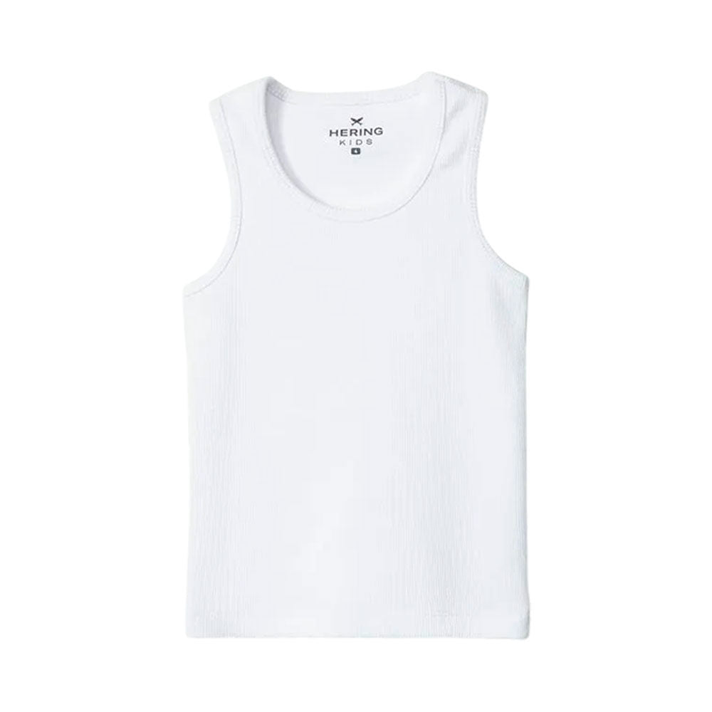 Camiseta Regata Básica Canelada Branca Hering Infantil - Feminina