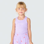 Camiseta Regata Básica Canelada Lilás Hering Infantil - Feminina