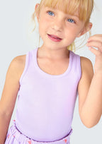 Camiseta Regata Básica Canelada Lilás Hering Infantil - Feminina