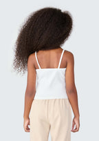 Blusinha Regata com Alça de Miçanga Off White Hering Infantil - Feminina