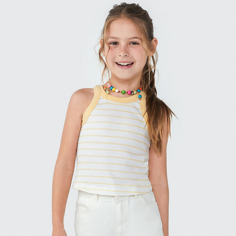 Regata Cropped Ribana Listrada Amarela Hering Infantil - Feminina