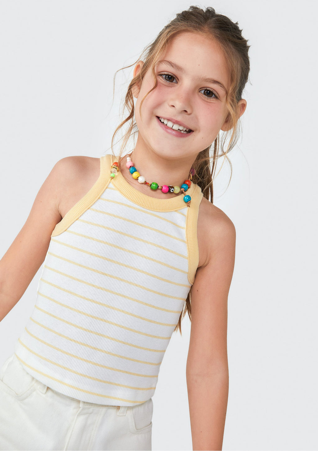 Regata Cropped Ribana Listrada Amarela Hering Infantil - Feminina
