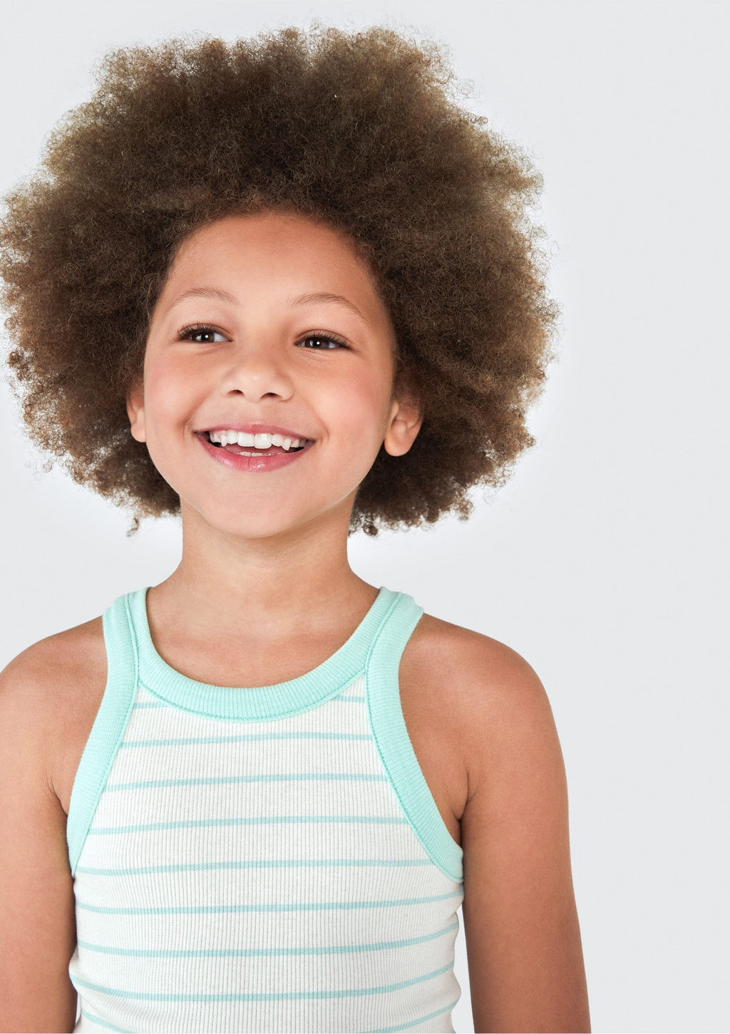 Regata Cropped em Ribana Listrada Verde Hering - Feminino