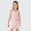 Regata Cropped Vermelha com Franzido e Babados Hering Infantil - Feminino
