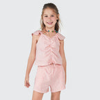 Regata Cropped Vermelha com Franzido e Babados Hering - Feminino