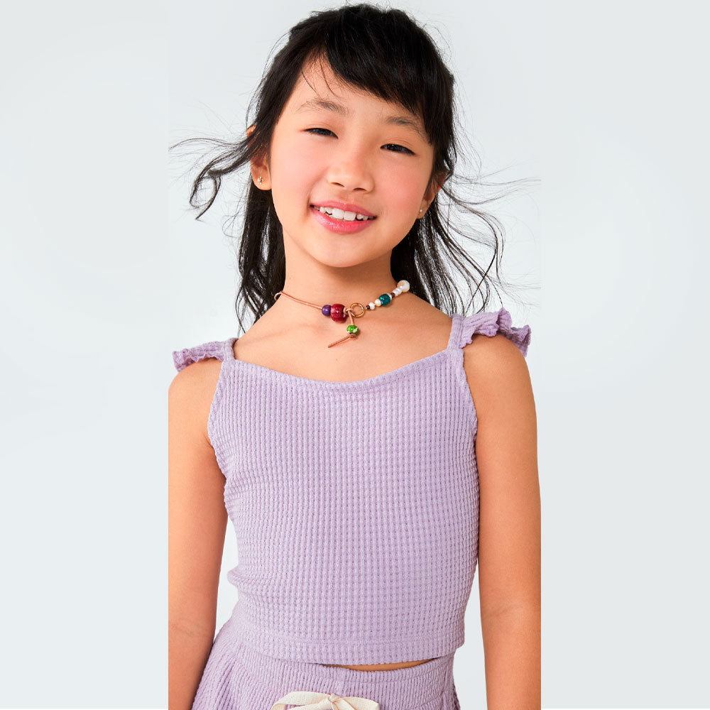 Regata Cropped de Alcinha com Babados Hering - Feminino