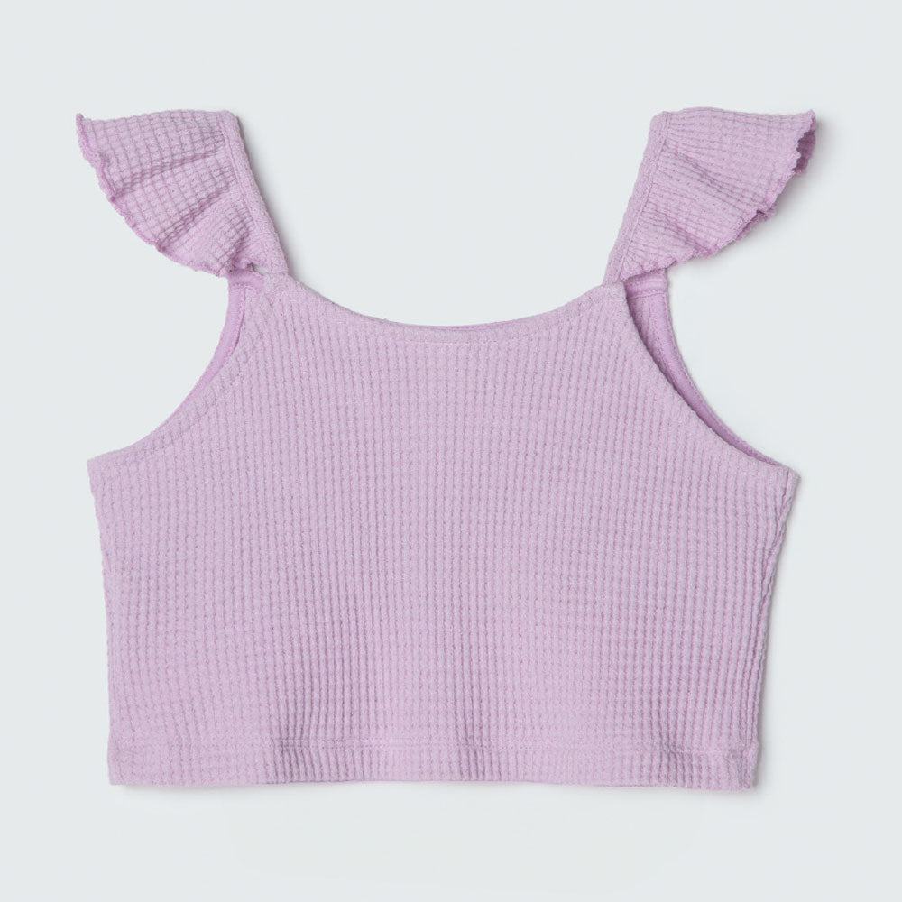 Regata Cropped de Alcinha com Babados Hering - Feminino