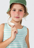 Regata Cropped com Elástico Listrada Azul Hering Infantil - Feminina