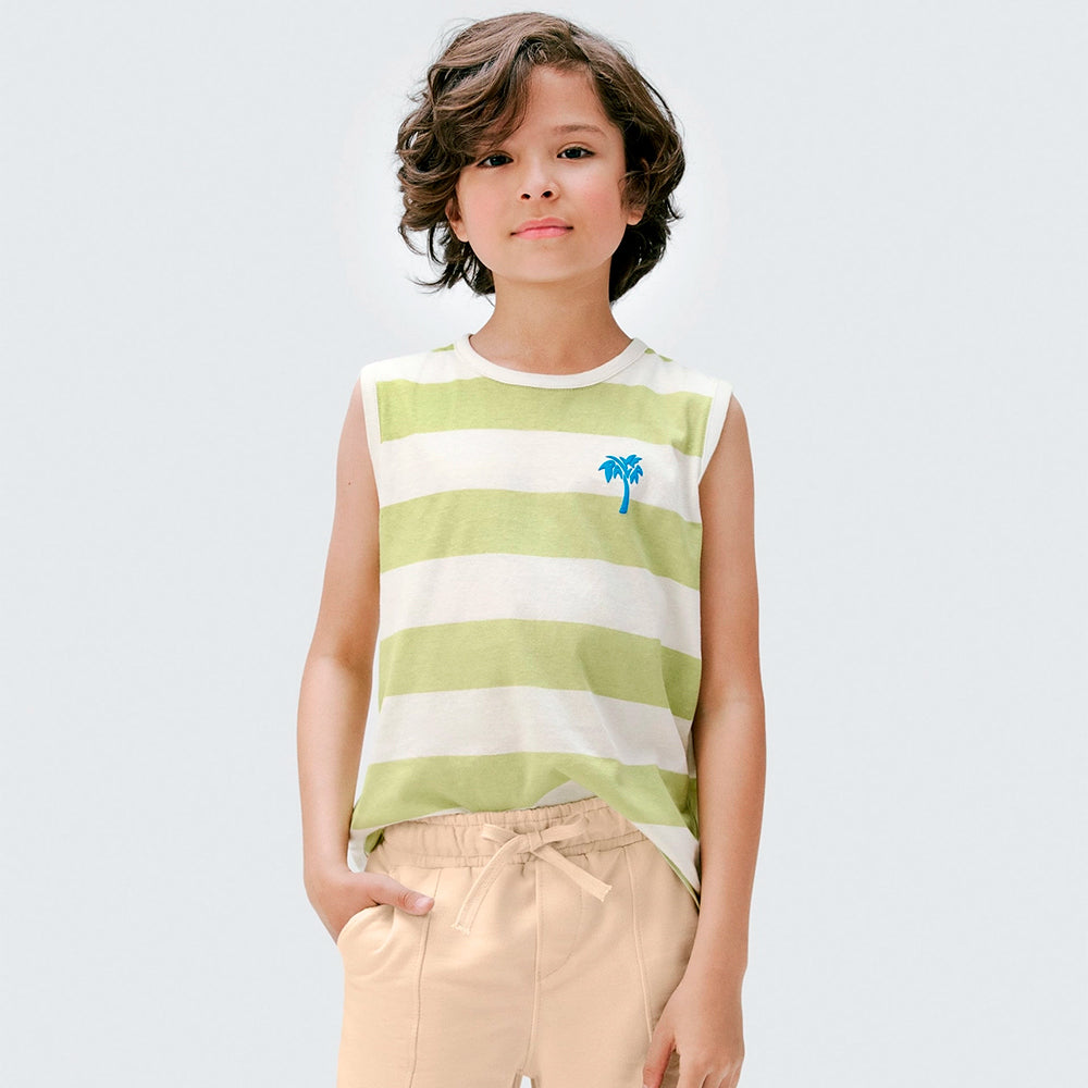 Regata Masculina Hering Infantil Listrada Masculina - Verde