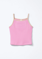Regata Em Ribana Canelada Hering Infantil Feminina - Rosa