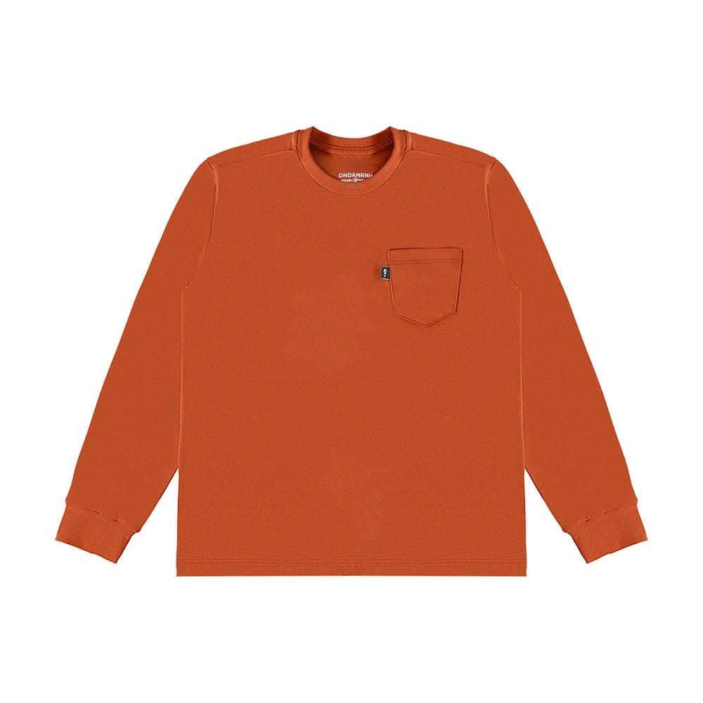 Camiseta Manga Longa Bolsinho Onda Marinha - Masculina