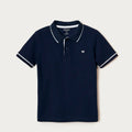 Camisa Polo Hering Kids Básica Com Bordado Masculina- Azul