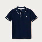 Camisa Polo Hering Kids Básica Com Bordado Masculina- Azul