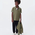 Camisa Polo Manga Curta Com Bordado Hering Infantil Masculino - Verde