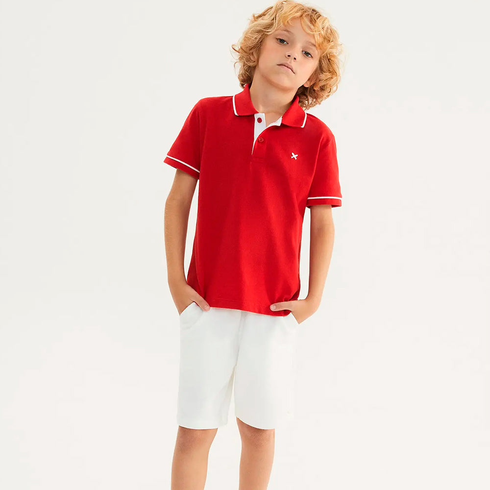 Camisa Polo Hering Kids Com Bordado - Vemelha