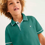 Camisa Polo Hering Kids Básica Com Bordado Masculina- Azul