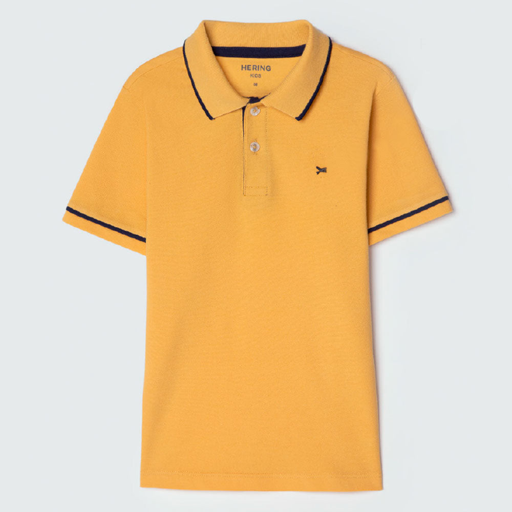 Polo Manga Curta com Peixinho Amarela Hering Infantil - Masculino