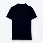 Camisa Polo Manga Curta Hering Infantil Em Piquet Masculino - Azul Marinho