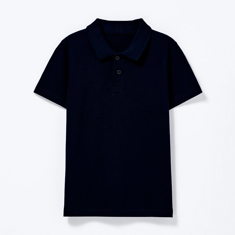 Camisa Polo Manga Curta Hering Infantil Em Piquet Masculino - Azul Marinho