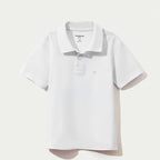 Camisa Polo Hering Infantil Manga Curta Em Piquet Masculina - Branca