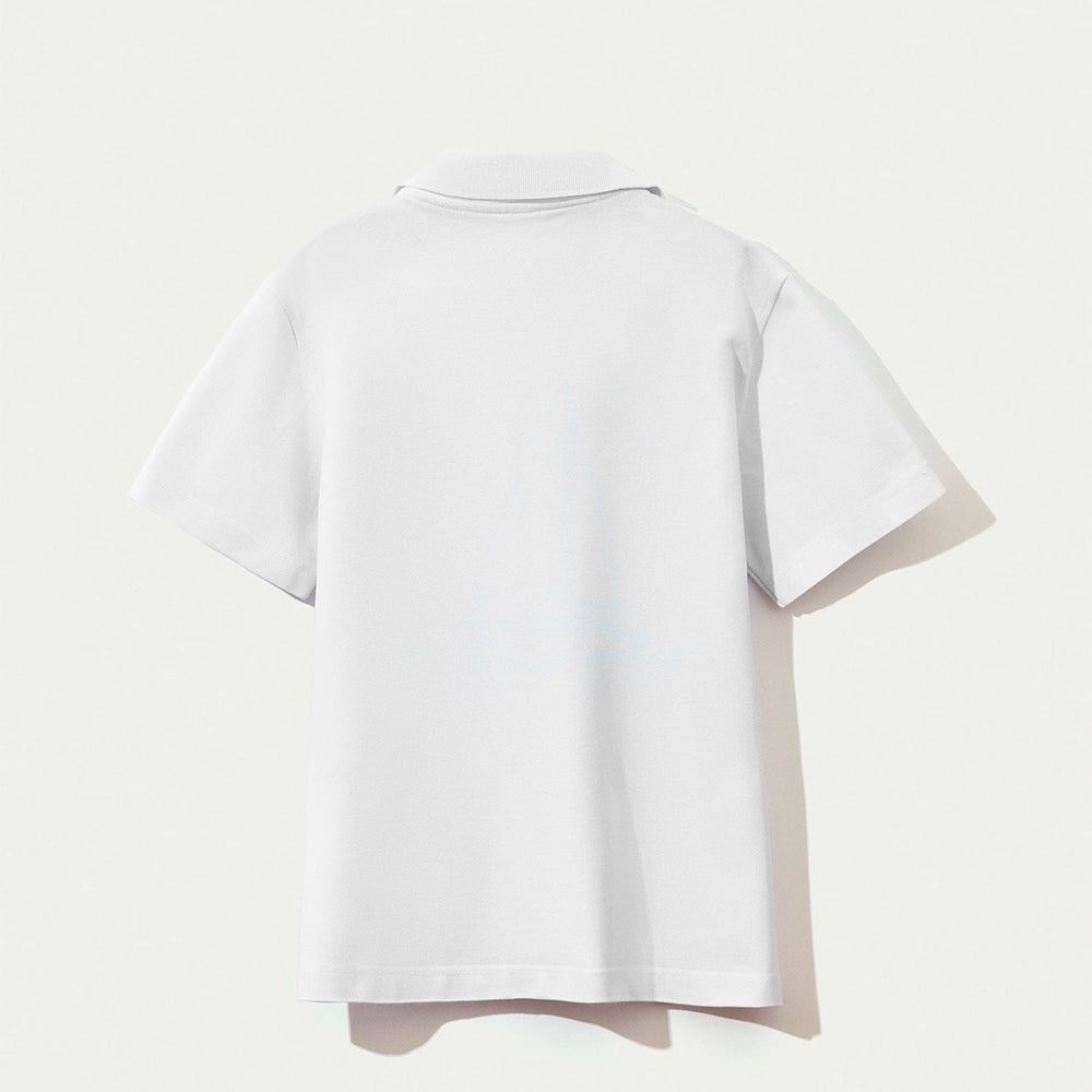 Camisa Polo Hering Infantil Manga Curta Em Piquet Masculina - Branca