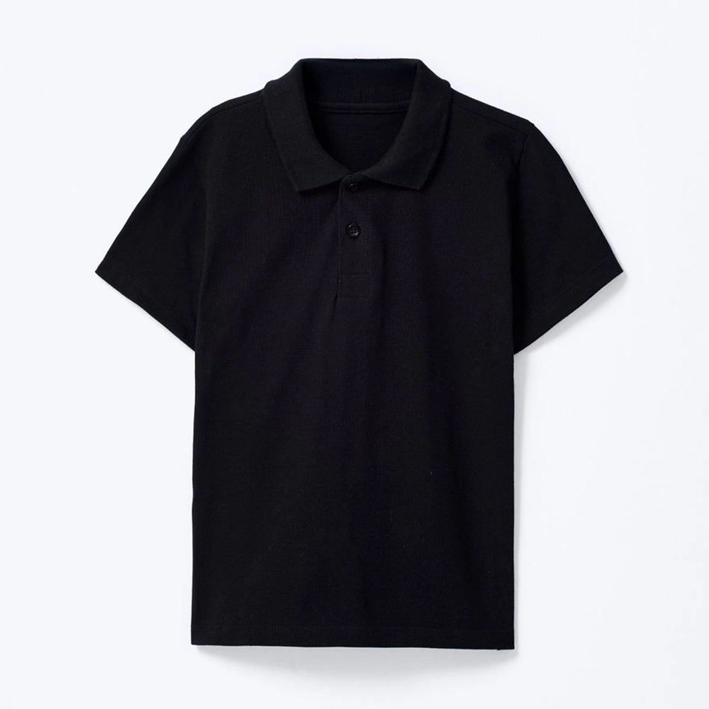 Camisa Polo Manga Curta Preta Piquet Hering Infantil - Masculina