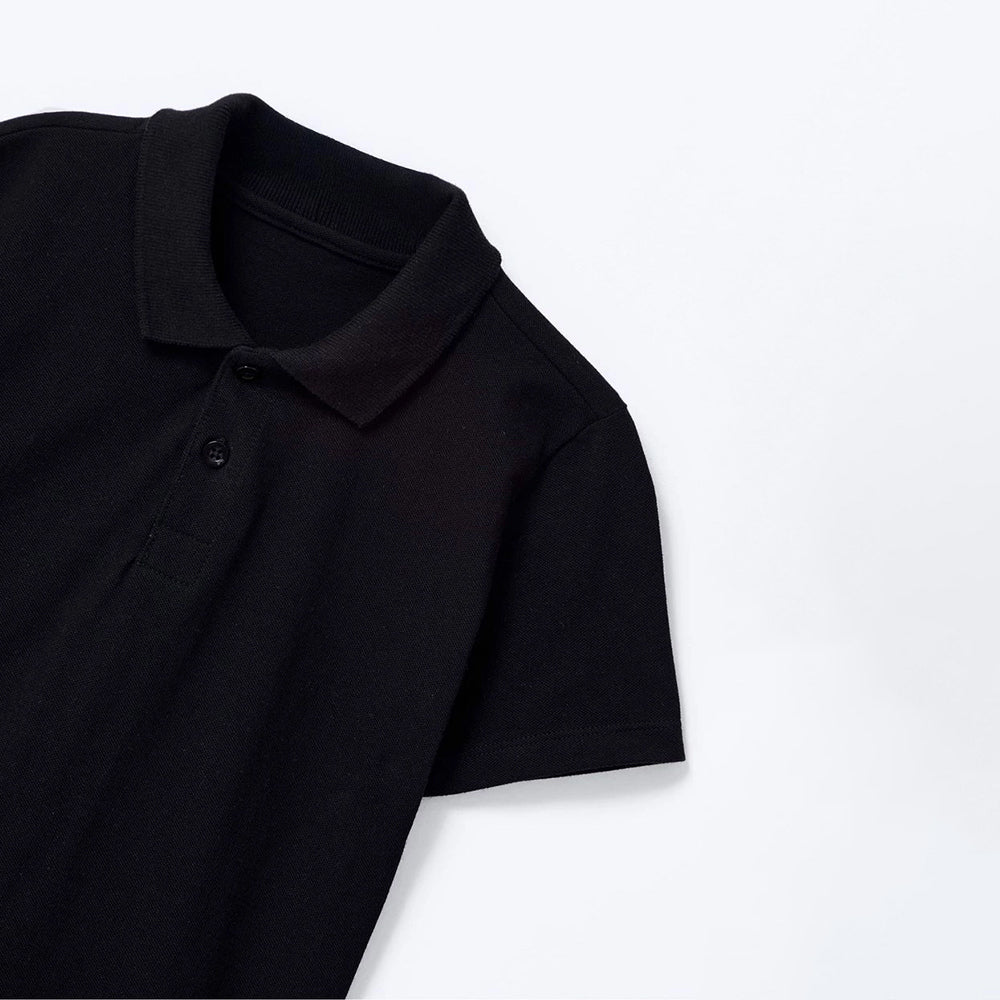 Camisa Polo Manga Curta Preta Piquet Hering Infantil - Masculina