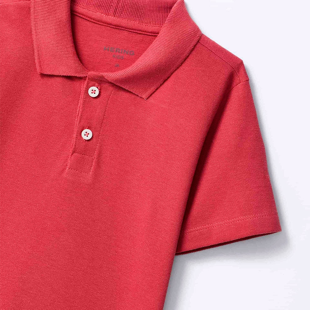 Camisa Polo Manga Curta Hering Infantil Em Piquet Masculina - Vermelho